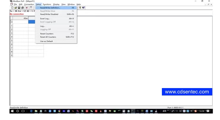 RTU Modbus poll setting interface