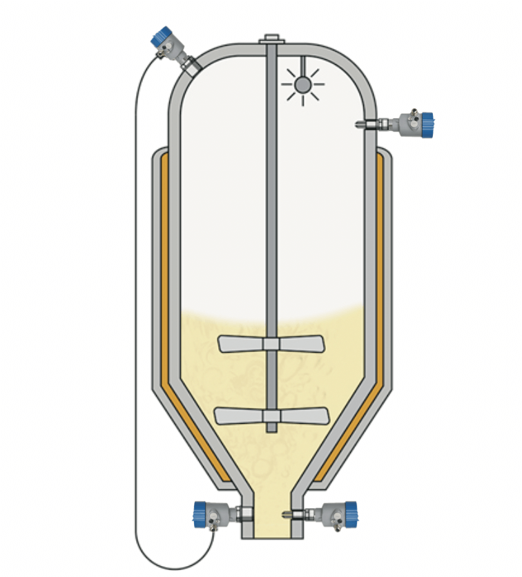 Level monitoring of vortex layer reactor